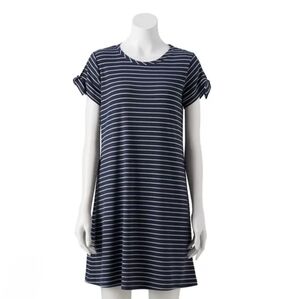 LC Lauren Conrad Striped Navy and White Mini Dress